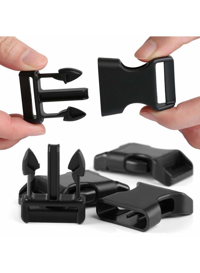 LIHAO 50 PCS 5/8" Black Plastic Side Release Buckle for Paracord Bracelets - Image 4