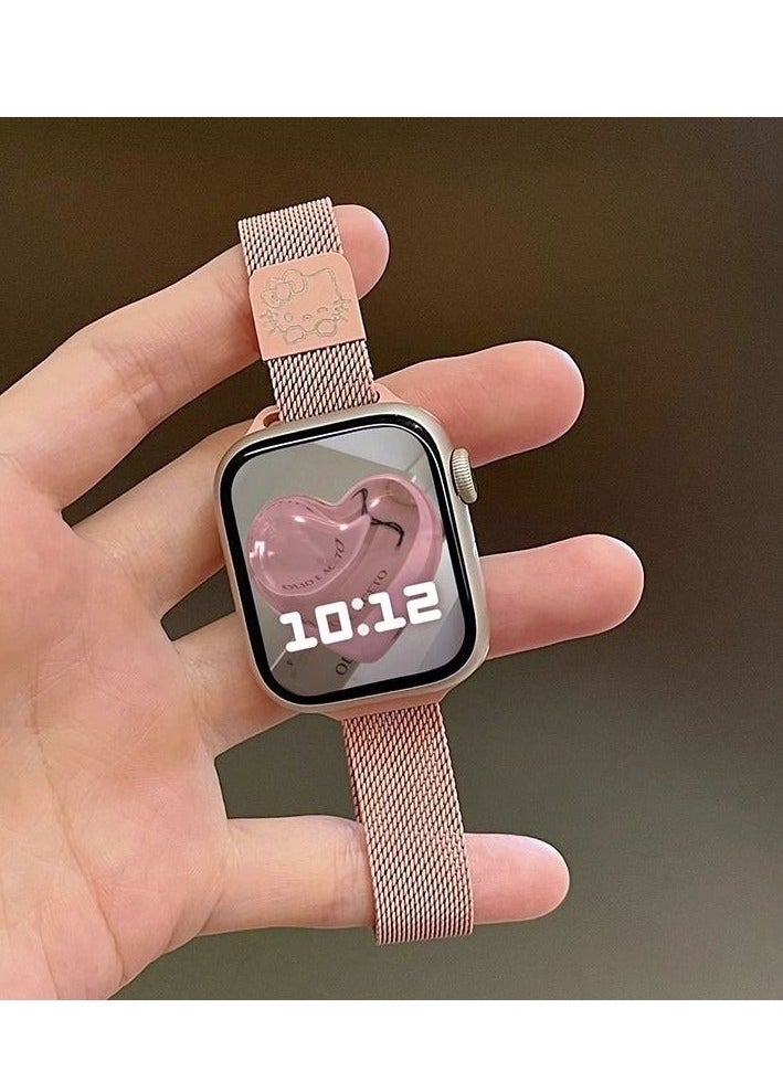 سوار رياضي مغناطيسي بطباعة هيلو كيتي مناسب لساعه ابل ٤٤ملم اصدار ٧ ٨ ٩ اي - Image 1
