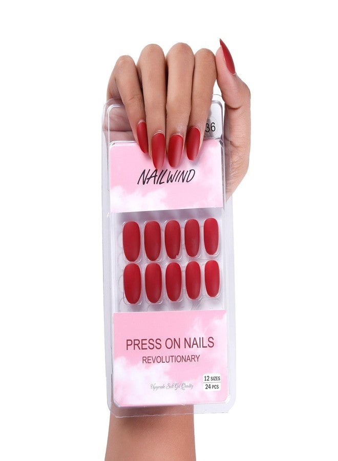 NAILWIND 24 Natural French Short False Nails Acrylic Full Cover Nails,Natural Fake Nails Delicate & Comfortable for Women and Girls (N36, 24 Count -Pack of 1) - Image 2