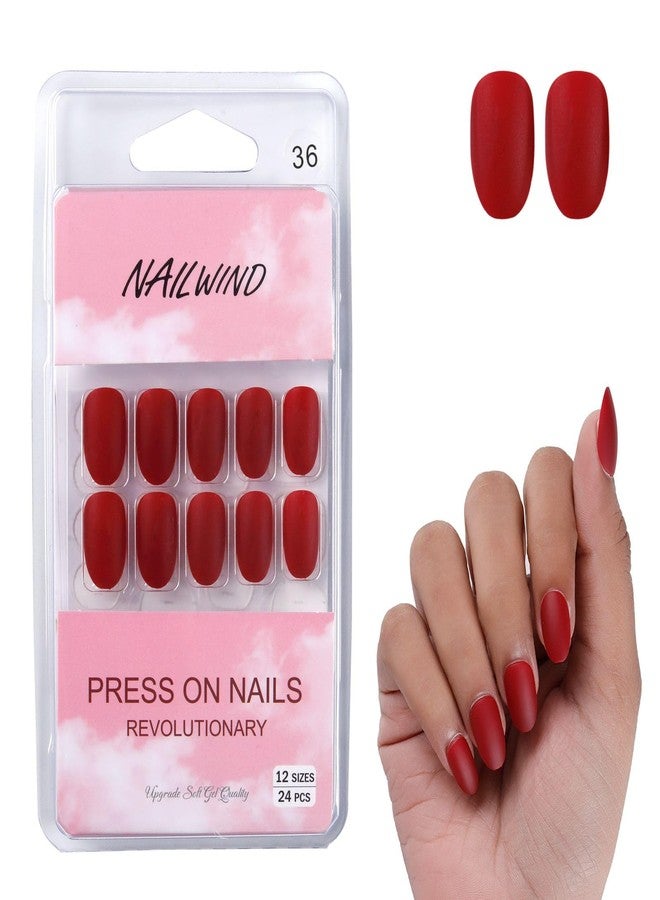 NAILWIND 24 Natural French Short False Nails Acrylic Full Cover Nails,Natural Fake Nails Delicate & Comfortable for Women and Girls (N36, 24 Count -Pack of 1) - Image 1