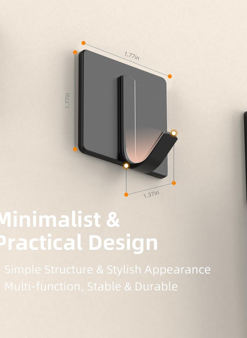 Towel Hooks, 6 Pack Improved Adhesive Hooks, Heavy Duty and Waterproof , Wall Hooks for Hanging Towels, and More - Ideal for Bathroom, Kitchen, Easy Wall Mounting - Image 3