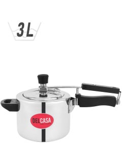 DELCASA 3Liters Delcasa 3 Liter Aluminum Pressure Cooker Inner Lid Silver  - Image 1