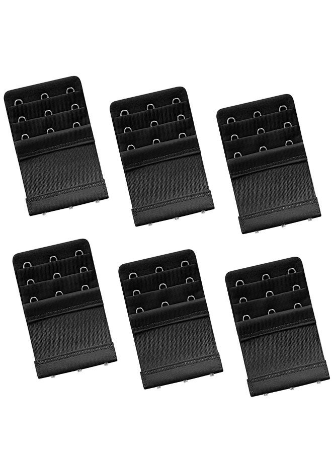 وهاواي Women Bra Extenders Elastic Bra Strap Extenders 3 Rows /3Hooks （black) - Image 1