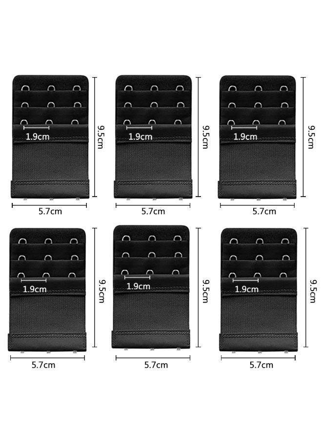 وهاواي Women Bra Extenders Elastic Bra Strap Extenders 3 Rows /3Hooks （black) - Image 2