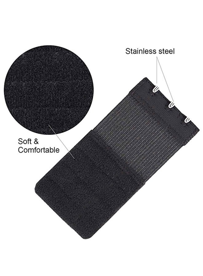 وهاواي Women Bra Extenders Elastic Bra Strap Extenders 3 Rows /3Hooks （black) - Image 3