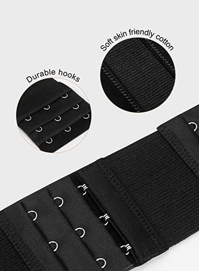 وهاواي Women Bra Extenders Elastic Bra Strap Extenders 3 Rows /3Hooks （black) - Image 5