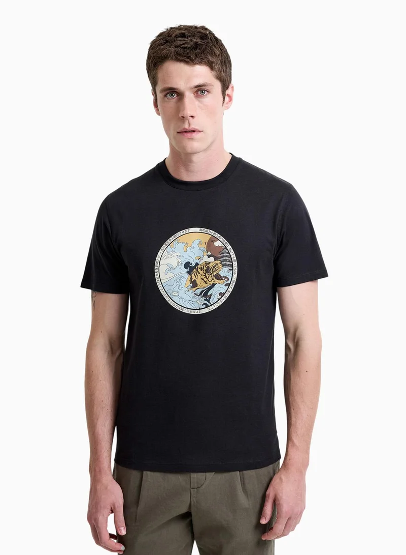 French Connection Ss Drowning Tiger Print T-Shirt
