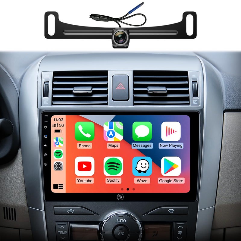 AINAVIGO 5G WiFi Android Car Stereo for Toyota Corolla 2008 2009 2010 2011 2012 9 Inch IPS HD Touch Screen Car Radio Wireless CarPlay Android Auto GPS FMSWC Bluetooth 1080P Backup Camera - Image 2