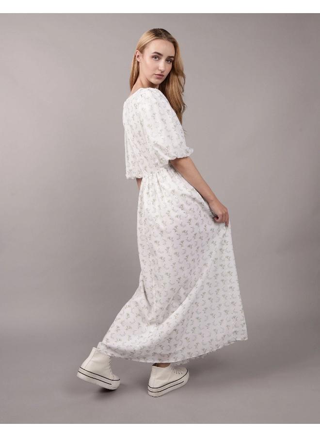 American Eagle AE Puff Sleeve Drop Waist Maxi Dress - Image 4