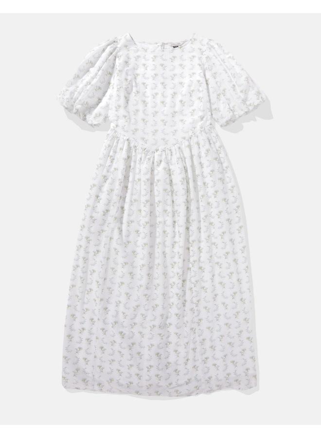 American Eagle AE Puff Sleeve Drop Waist Maxi Dress - Image 3