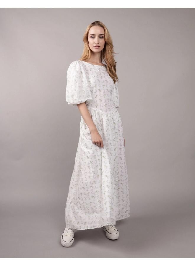 American Eagle AE Puff Sleeve Drop Waist Maxi Dress - Image 1