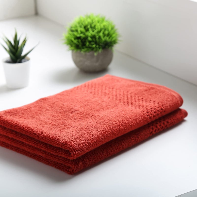 Spaces 100% Cotton Hand Towel Quick Dry Nano Spun Special Texture Ultra Soft(Solid 40CMX60CM)-RED - Image 1