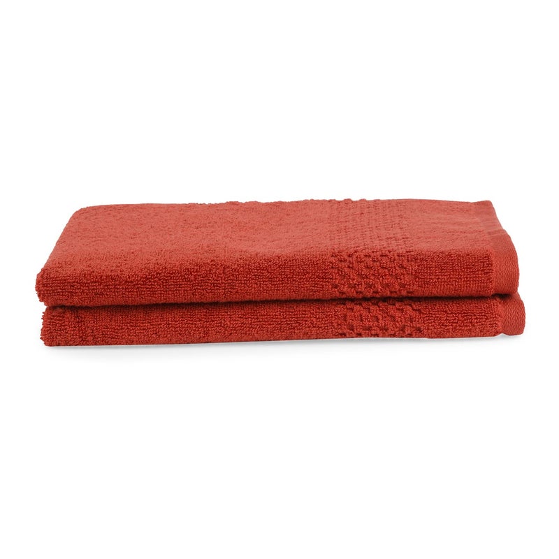 Spaces 100% Cotton Hand Towel Quick Dry Nano Spun Special Texture Ultra Soft(Solid 40CMX60CM)-RED - Image 3