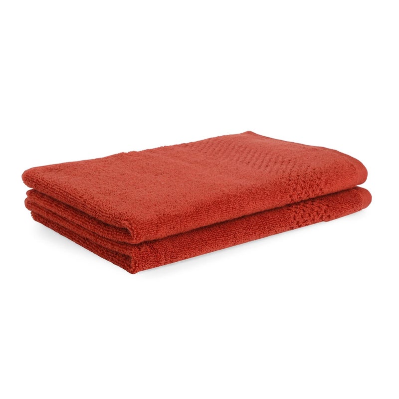 Spaces 100% Cotton Hand Towel Quick Dry Nano Spun Special Texture Ultra Soft(Solid 40CMX60CM)-RED - Image 4