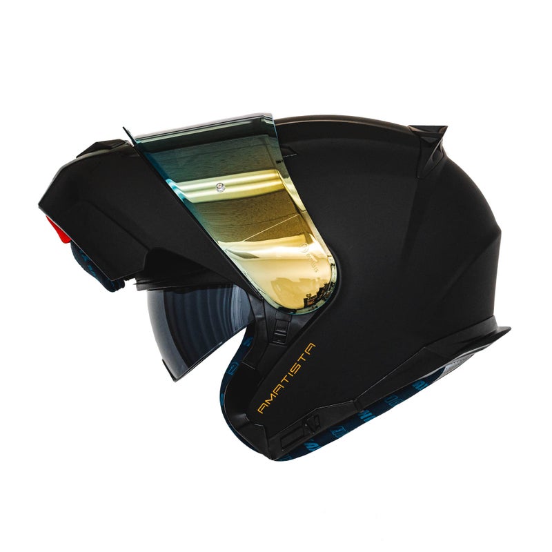 HAX Amatista Modular FlipUp Dual Visor Motorcycle Helmet DOTECE Approved Lightweight Comfortable and Stylish Helmet for Men and Women Matte Black M