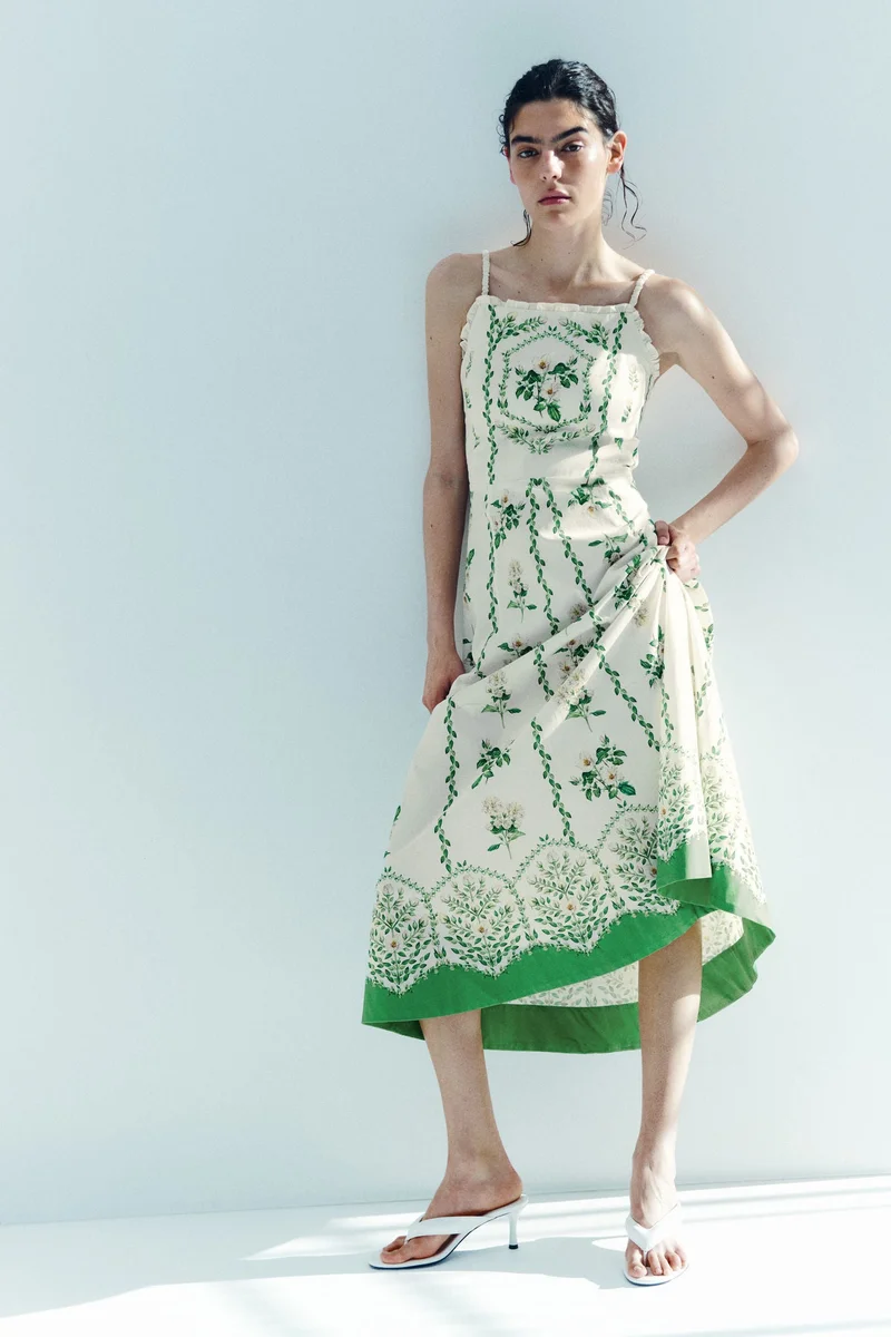 H&M Flared-skirt cotton dress