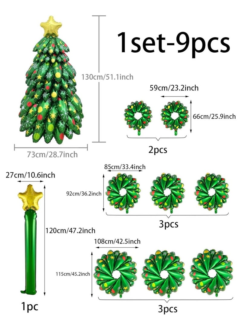 A.M Christmas Tree Foil Balloons 130CM, 4.2ft Inflatable Christmas Tree, DIY Assemble 3D Christmas Tree Balloons, Christmas Tree Decorations for Indoor Outdoor, Christmas Party Decoration - Image 2