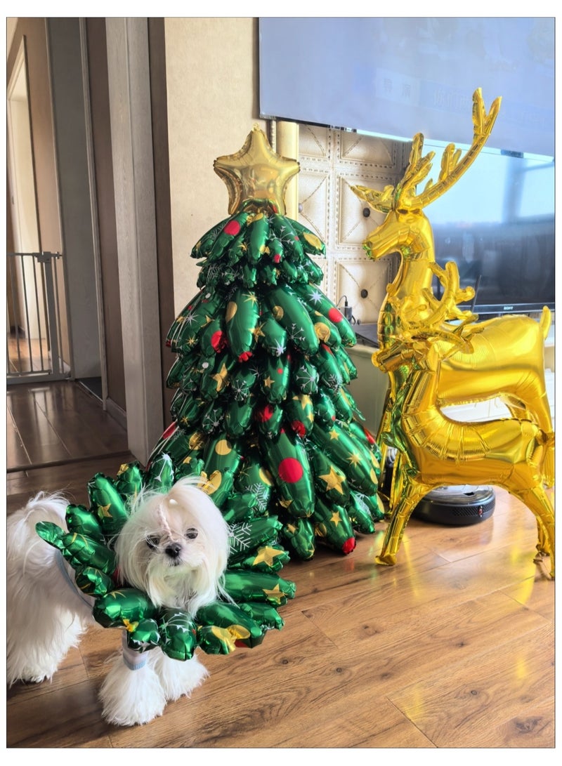 A.M Christmas Tree Foil Balloons 130CM, 4.2ft Inflatable Christmas Tree, DIY Assemble 3D Christmas Tree Balloons, Christmas Tree Decorations for Indoor Outdoor, Christmas Party Decoration - Image 3