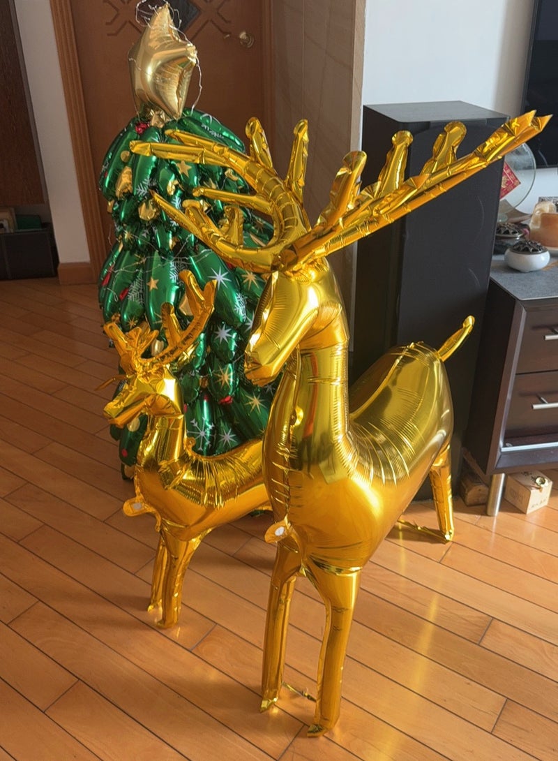 A.M Christmas Tree Foil Balloons 130CM, 4.2ft Inflatable Christmas Tree, DIY Assemble 3D Christmas Tree Balloons, Christmas Tree Decorations for Indoor Outdoor, Christmas Party Decoration - Image 4