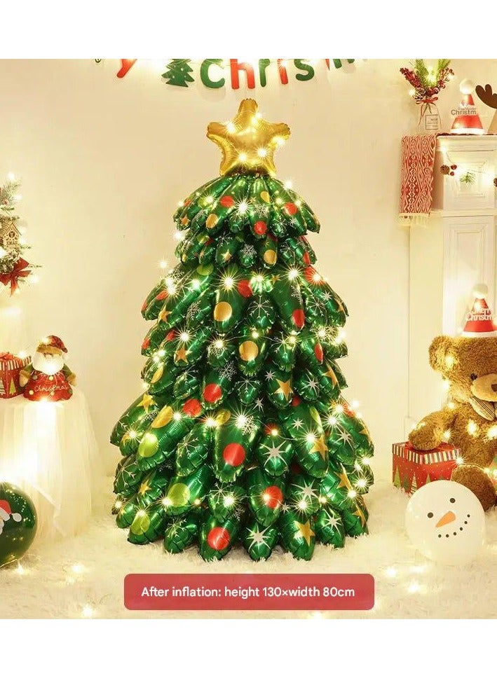 A.M Christmas Tree Foil Balloons 130CM, 4.2ft Inflatable Christmas Tree, DIY Assemble 3D Christmas Tree Balloons, Christmas Tree Decorations for Indoor Outdoor, Christmas Party Decoration - Image 5