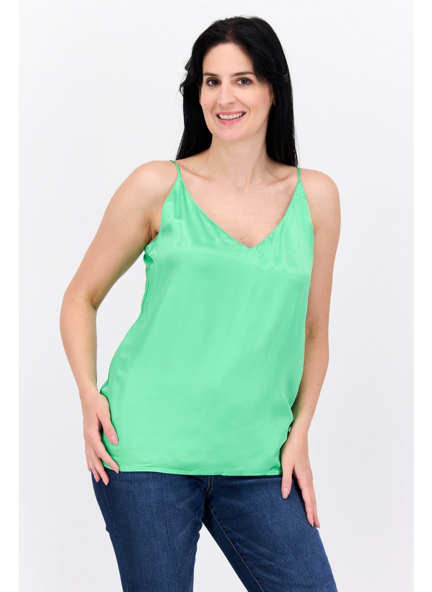 Women V Neck Sleeveless Plain Top, Green - pzsku/ZEBB4FDBA215535200429Z/45/_/1737642004/78ddd13e-74b0-4e05-8517-35406527cb86