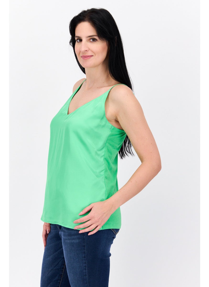 Women V Neck Sleeveless Plain Top, Green - pzsku/ZEBB4FDBA215535200429Z/45/_/1737642006/0d25190c-7d0f-403c-89d4-de3f52839c11