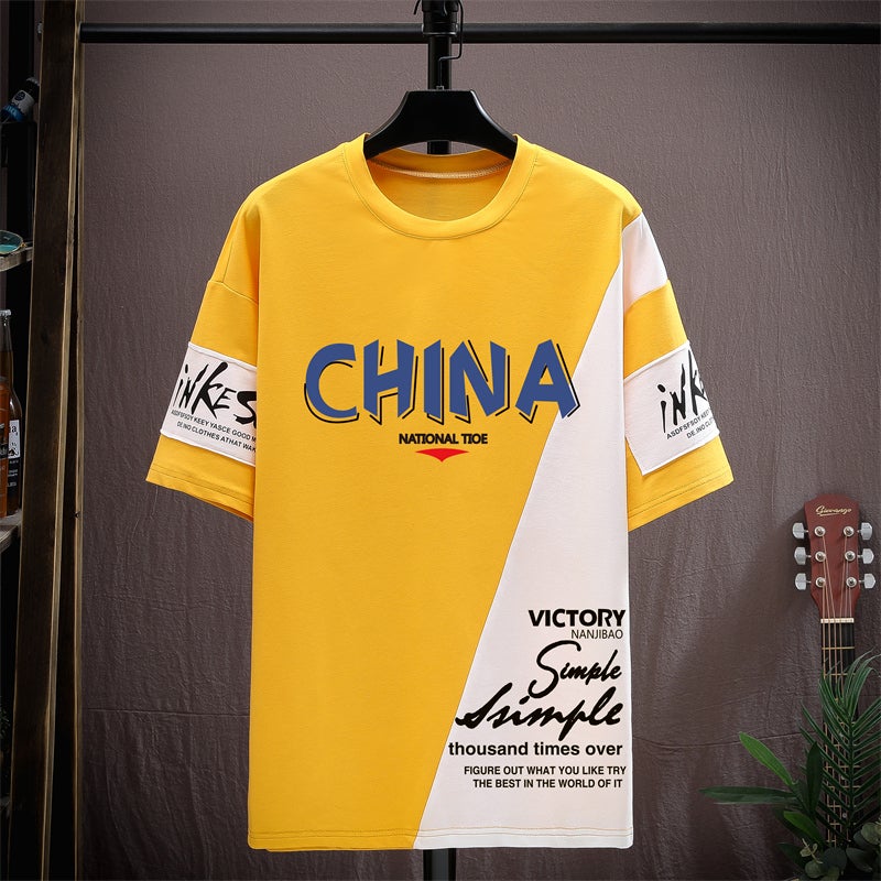 Short-sleeved T-shirt for teenagers boys 12-15 years old junior high school students 13 fashionable handsome sports suit 14 big children summer clothes - Image 1