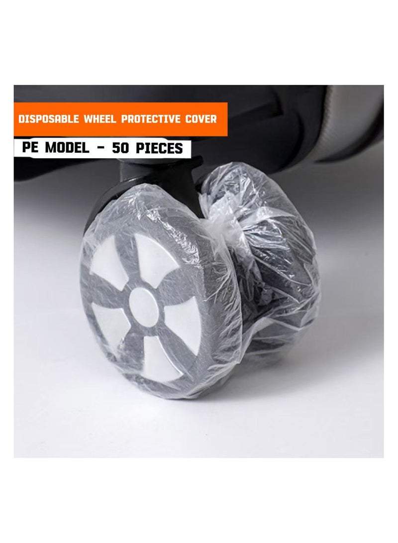 TNGames 【50-Pack】Disposable PE Universal Wheel Covers for Suitcases & Office Chairs – Dust-Proof Protective Sleeves for Smooth Rolling - Image 1