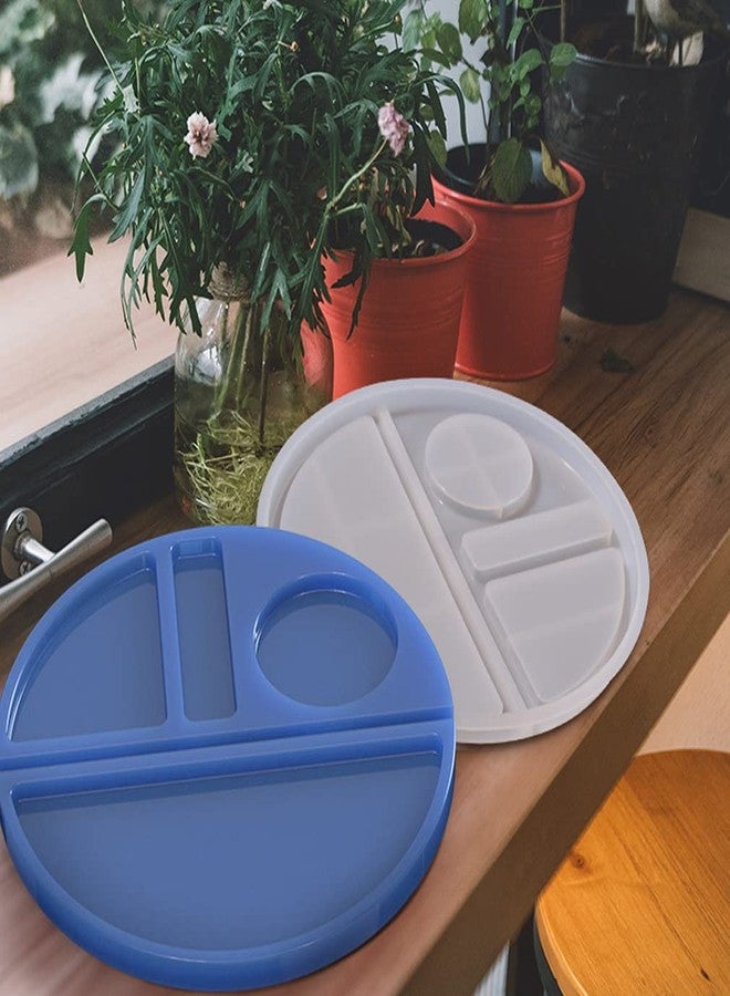 iSuperb Rolling Tray Resin Mold Makeup Storage Cosmetic Epoxy Casting Mold Round Silicone Mold for DIY Jewelry Storage Tea Tray Serving Board Making - Image 3