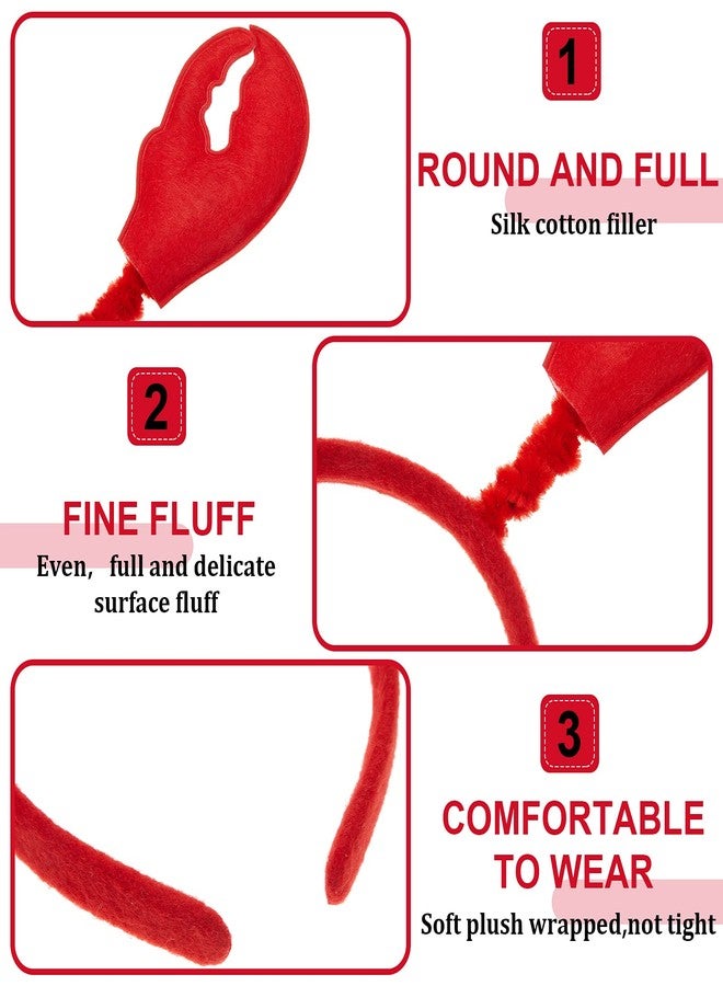 واي دريس عصابة رأس على شكل سرطان البحر من واي دريس، عصابة رأس على شكل مخالب جراد البحر الأحمر، طوق شعر، للتنكر، لمحبي المأكولات البحرية (6 قطع) - Image 4