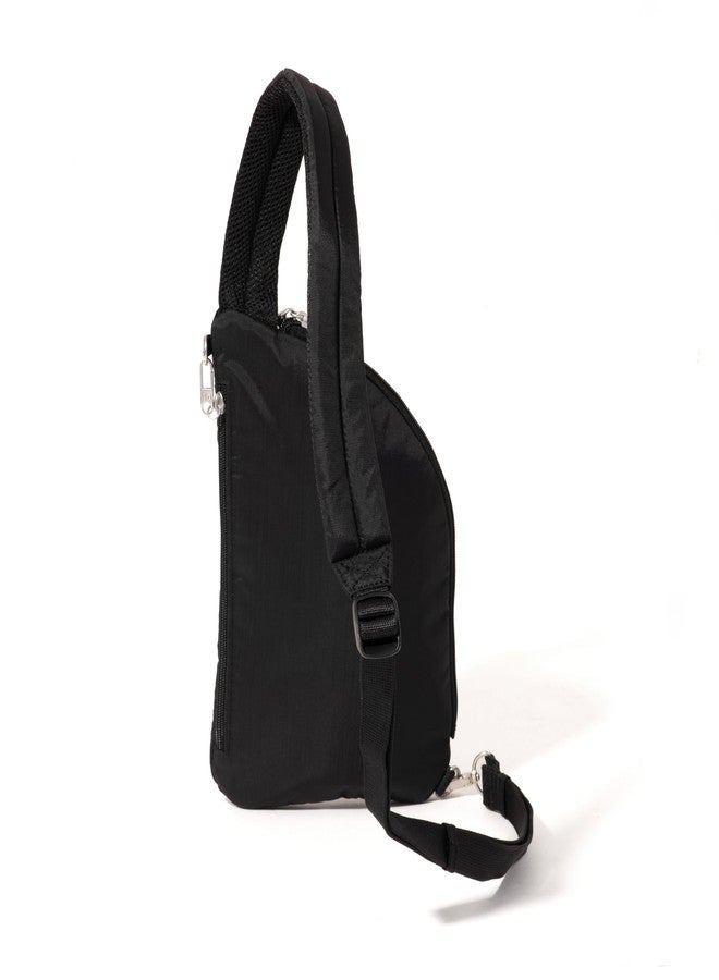 Baggallini Securtex Anti-theft Half Moon Sling Bag 8"x13" Crossbody Bags w/RFID, Cut-resistant Strap, Locking Zippers - Image 4