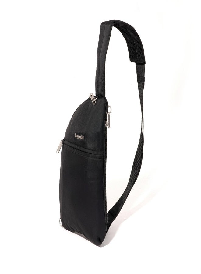 Baggallini Securtex Anti-theft Half Moon Sling Bag 8"x13" Crossbody Bags w/RFID, Cut-resistant Strap, Locking Zippers - Image 3