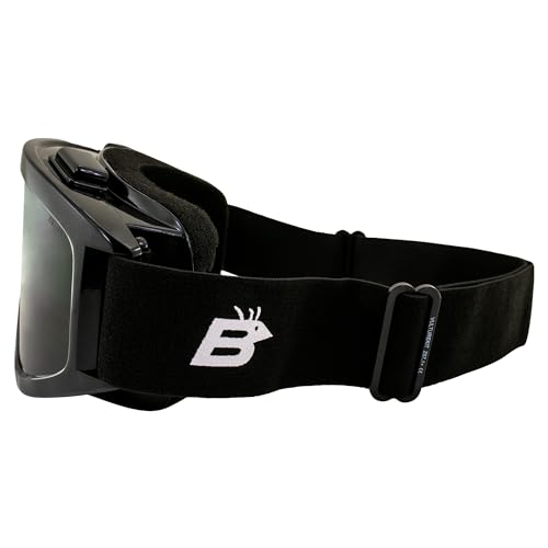 Birdz Eyewear Vulture OTG Fit-Over Motorcycle Goggles Kit Black Frame Yellow Clear & Smoke Lens - Image 5