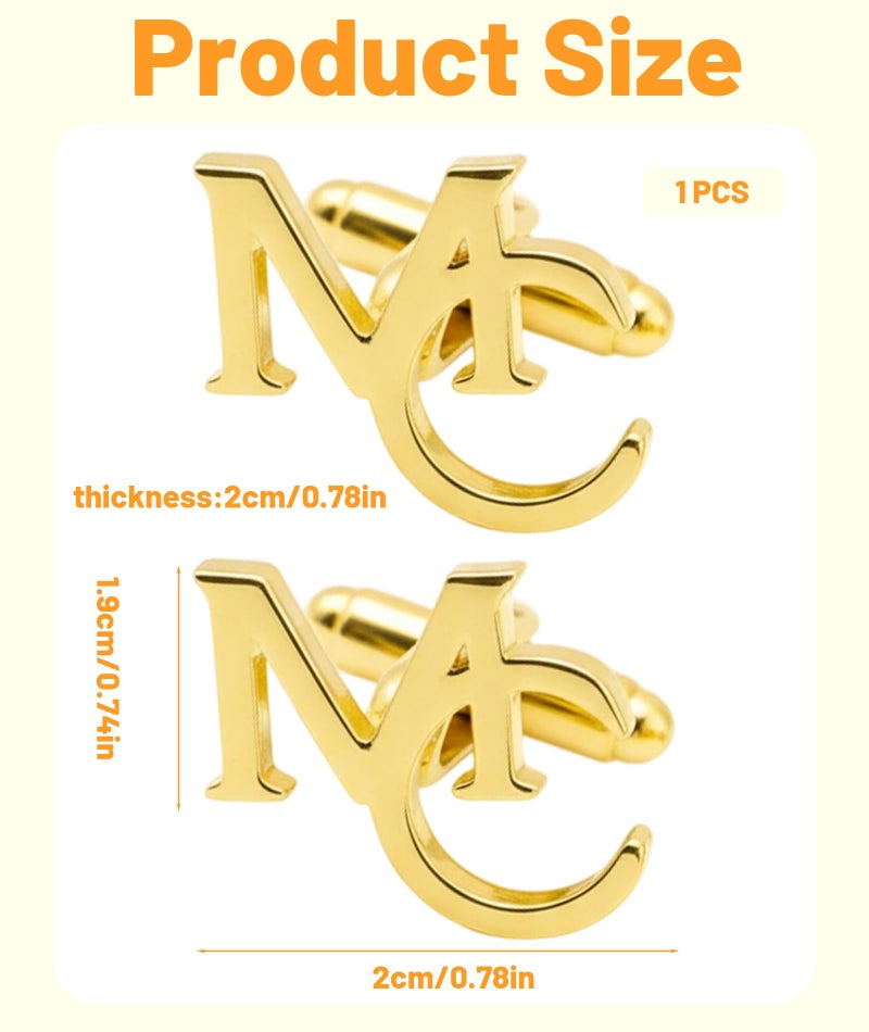 SonaBhu Cufflinks for Men,Formal Cufflinks,gold,Pair of Elegant Cufflinks - Image 2