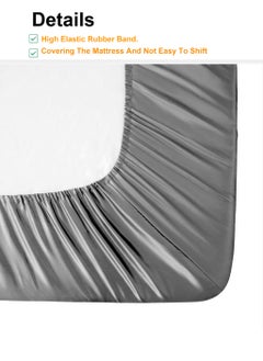 Arabest 4-Piece Breathable Bedding Set - Hypoallergenic Microfiber Bed Sheet & Fitted Sheet with Pillowcases | Solid Gray 230x250cm | Hotel-Grade Bed Linens for Home, Rental & Hospitality Use  - Image 3