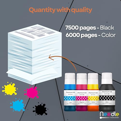 needle ; Pin point precision Needle GI71 Compatible Refill Ink | Made in India |for Canon Pixma G1020 G2020 G3020 G2060 G3060 G1737 G2770 G3770 G4770 G1730 G2730 G3730 Printers (CMY 70gms + K 135gms) - Image 5