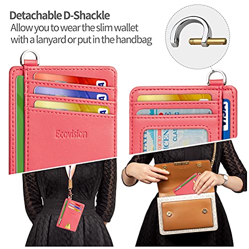 EcoVision Slim Minimalist Front Pocket Wallet, RFID Blocking Credit Card Holder Wallet with Detachable D-Shackle for Men Women - Image 3