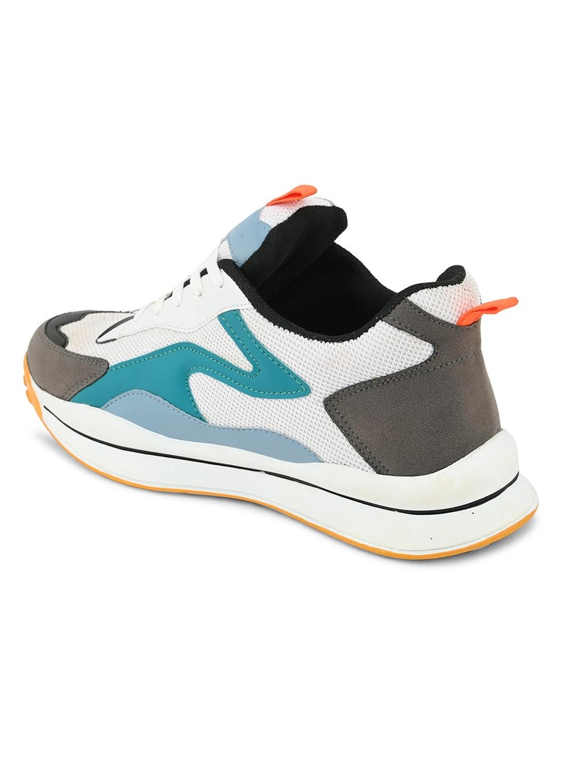 Amico Mens Sports Running Shoes Size 9 | White Blue Sport Shoes for Men | Comfortable Lightweight Shoes for Walking Gym Running | Flexible Sole Athletic Footwear for Daily Use - Image 5