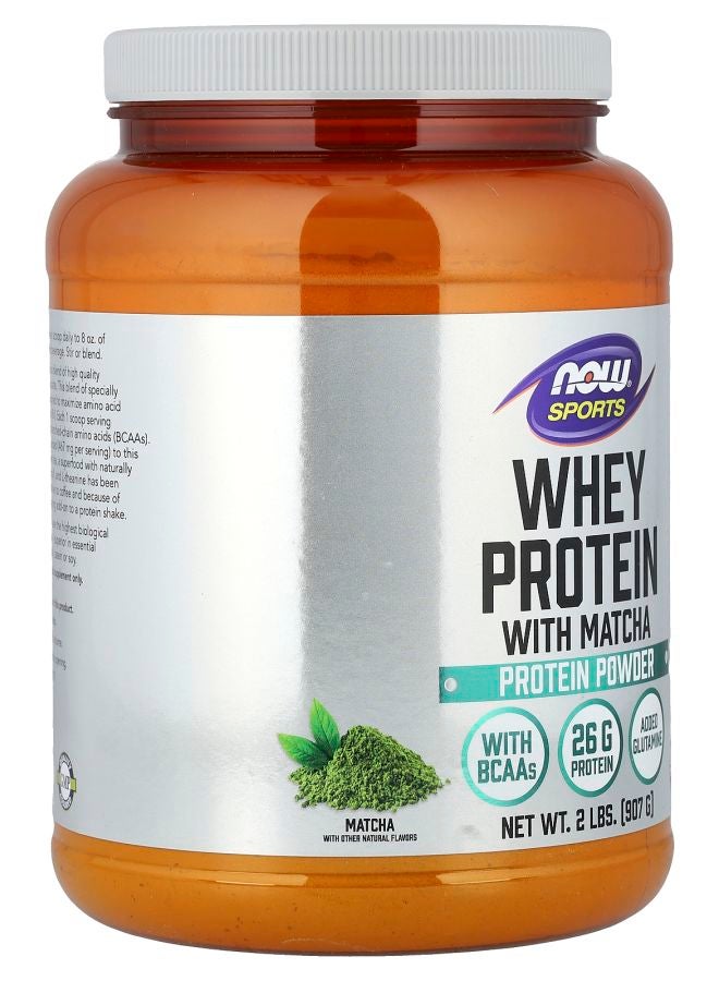 now Sports Whey Protein Powder Matcha 2 lbs (907 g) - Image 2