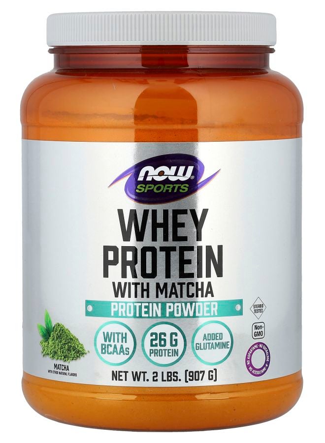now Sports Whey Protein Powder Matcha 2 lbs (907 g) - Image 1