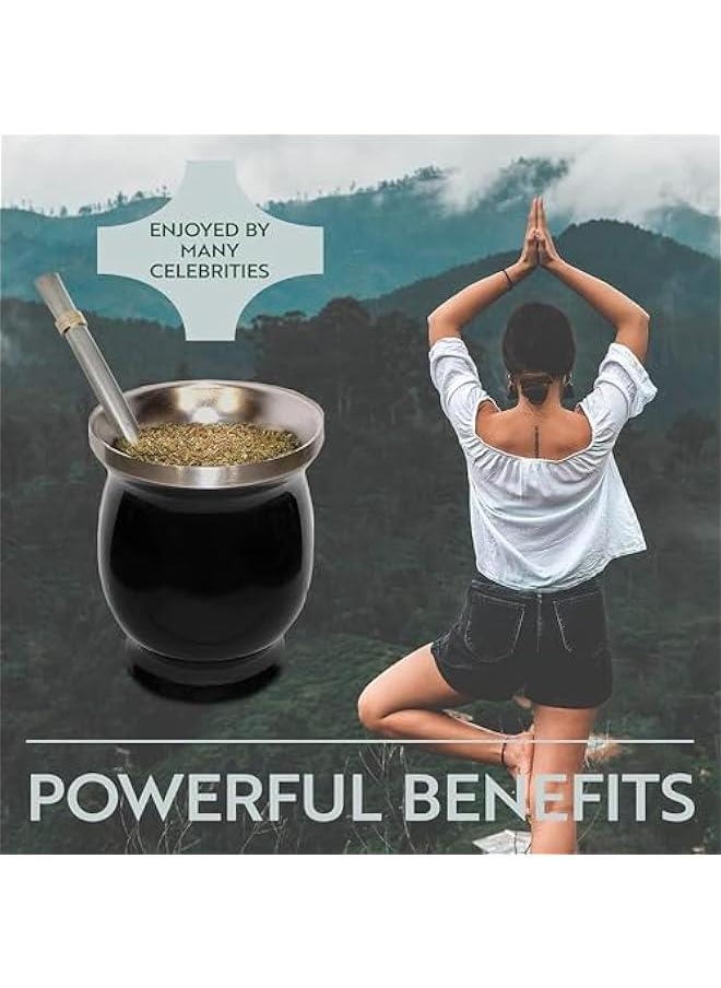 HOOKOR Yerba Mate Tea Cup, Stainless Steel Double Walled Easy Wash Household Insulation Cup, Mate Gourds for Yerba Mate Loose Leaf Drinking, The Cup Set Includes Bombilla Straw, 230 Ml (Black)  - Image 5