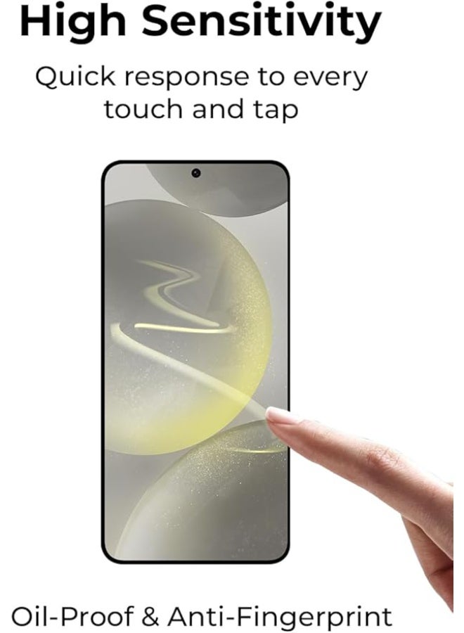 جلاسولوجي Screen Protector for Samsung Galaxy S24 Plus, 9H Tempered Glass, Full Coverage, HD Clarity, Fingerprint ID Compatible - Image 3