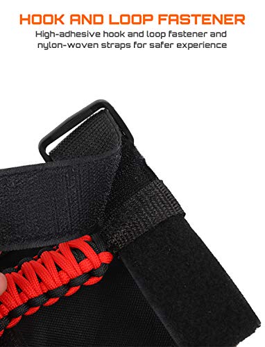 Savadicar 4 x Roll Bar Grab Handles Grip Handle with USA Flag for 1955-2023 Jeep Wrangler CJ LJ YJ TJ JK JL & Gladiator JT, Interior Accessories, Black & Red, 4 PCS - Image 4