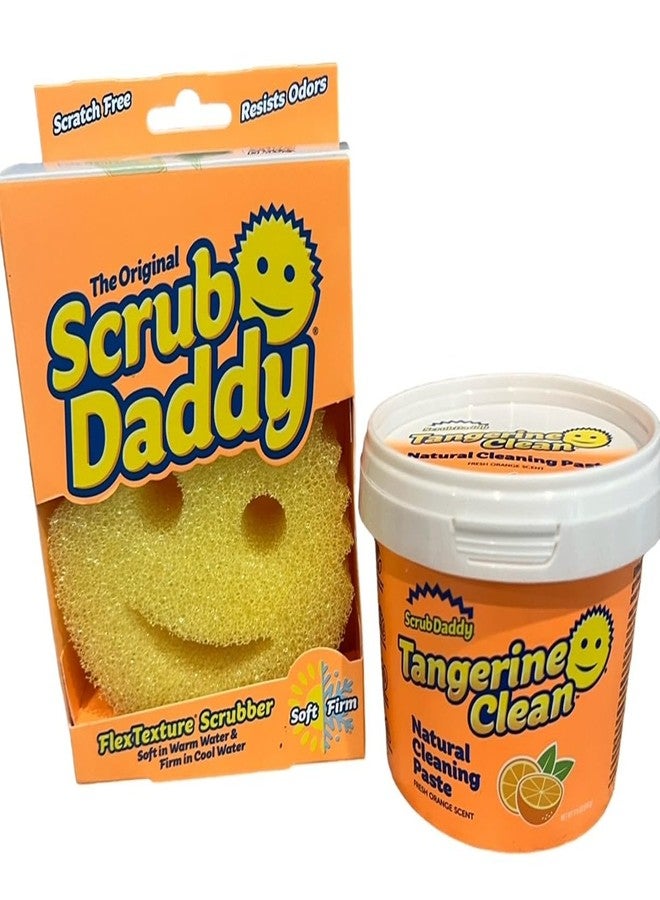 Scrub Daddy Cleaning Bundle - Scrub Daddy Sponge and Tangerine Cleaning Paste Set - Image 1