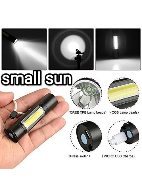 Aizdihar Rechargeable Small Sun Warranty 1 Year Across 78 Countries International Standard zoomable Long Range Flashlight Premium Torch Aluminium Alloy auto Rechargeable up to 30 Percent LED Torch Flashlight  - Image 2