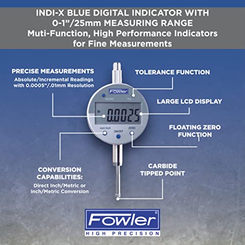 Fowler 54-520-250-0, Ind-X Blue Digital Indicator with 1.0"/25mm Measuring Range - Image 2