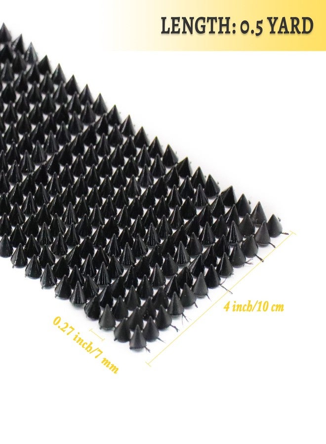 Jerler Sew Stitch on Spikes for Arts and Crafts Decoration, Mesh Rivets Studs Beads Cone Spoke Trirr Punk Pock with Flat Back for Jacket, Clothing, Shoes and Performance (0.5 Yard, Black) - Image 2