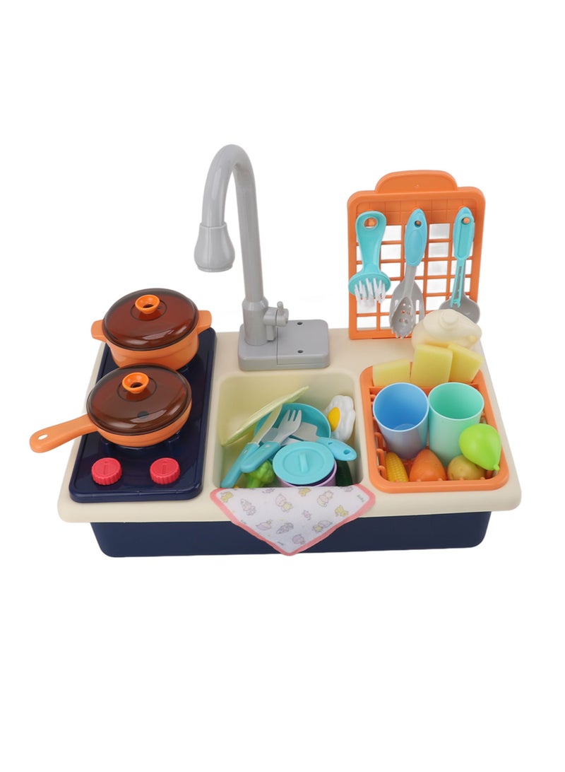 فيلوز مجموعة ألعاب مطبخ للأطفال، مجرفة، وعاء حوض، منفذ مياه دائري، مجموعة ألعاب كهربائية لغسل الأطباق - Image 2
