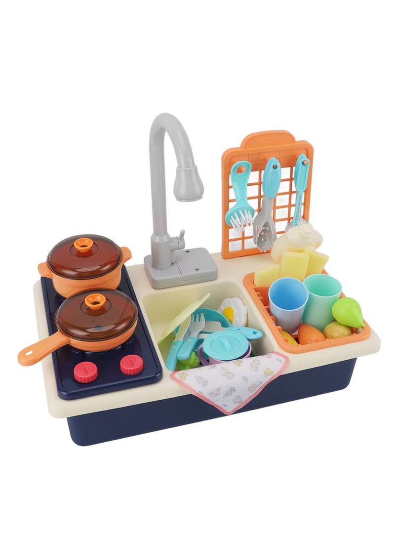 فيلوز مجموعة ألعاب مطبخ للأطفال، مجرفة، وعاء حوض، منفذ مياه دائري، مجموعة ألعاب كهربائية لغسل الأطباق - Image 3