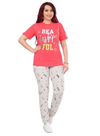 Women's summer cotton thong pajamas - half sleeves - high quality materials and a wide and elegant cut - pzsku/ZEBB5F384E0FBC8081908Z/45/_/1677829106/53a3baa1-28fc-46be-bf8e-0916e3b7e830